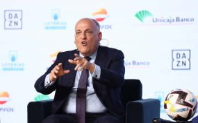 Javier Tebas, presidente de LaLiga, en un acto de Europa Press.