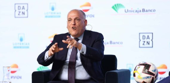 Javier Tebas, presidente de LaLiga, en un acto de Europa Press.