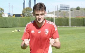 Aimar Oroz, tras un entrenamiento en las instalaciones de Tajonar.