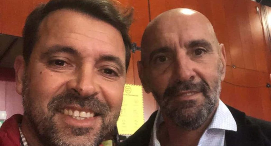 José Tirado, director general del Mallorca Palma Futsal, y Monchi, director deportivo del Sevilla FC.