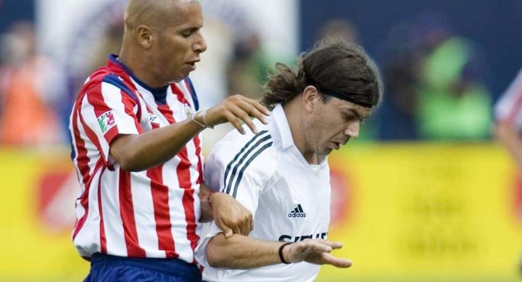 Pablo García, en un partido con el Real Madrid.