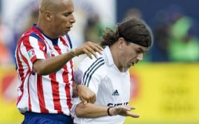 Pablo García, en un partido con el Real Madrid.