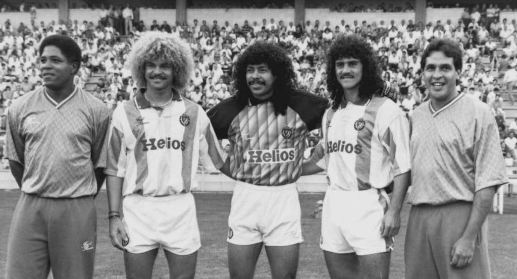 De izquierda a derecha: Francisco Maturana, Carlos Valderrama, René Higuita, Leonel Álvarez y Barragán.