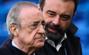 Florentino Pérez, junto a José Ángel Sánchez.