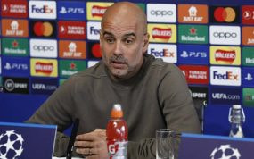 Pep Guardiola, en la rueda de prensa previa al Manchester City-Real Madrid.