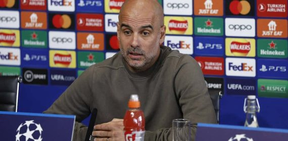 Pep Guardiola, en la rueda de prensa previa al Manchester City-Real Madrid.