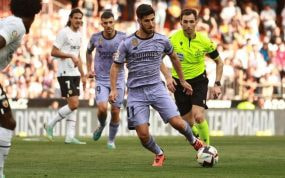 Marco Asensio, en el último partido del Real Madrid ante el Valencia.