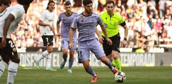 Marco Asensio, en el último partido del Real Madrid ante el Valencia.