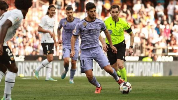 Marco Asensio, en el último partido del Real Madrid ante el Valencia.