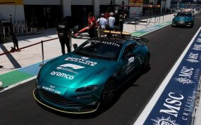 El Aston Martin Vantage preparado para ser utilizado como safety car en el GP de Miami.