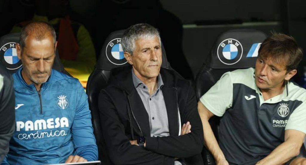 Quique Setién en un partido.