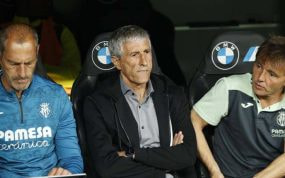 Quique Setién en un partido.