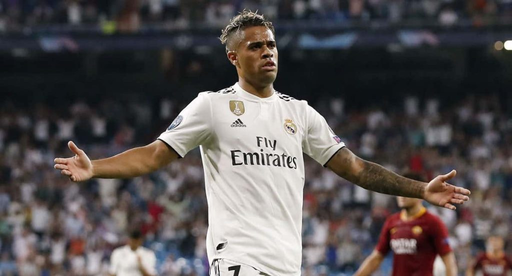 Mariano, en un partido con el Real Madrid