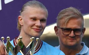 Alf-Inge Haaland con su hijo Erling, estrella del Manchester City.