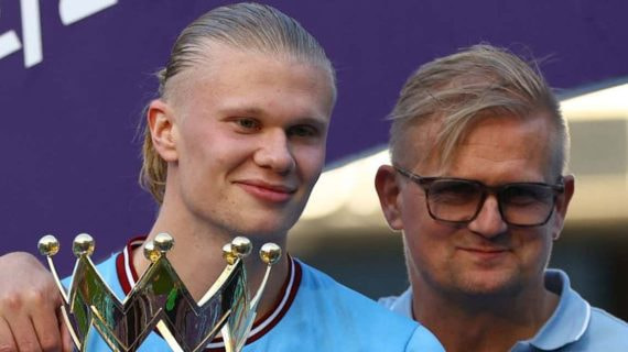 Alf-Inge Haaland con su hijo Erling, estrella del Manchester City.