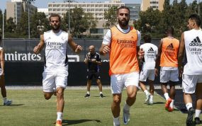 El Real Madrid entrenando en la universidad de UCLA.