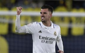 Dani Ceballos celebra un gol con el Real Madrid.