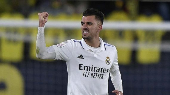 Dani Ceballos celebra un gol con el Real Madrid.