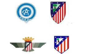 Arriba a la izquierda, el escudo original de 1903; arriba a la derecha, el de 1917; abajo a la izquierda, el de 1939; abajo a la derecha, el de 1947.