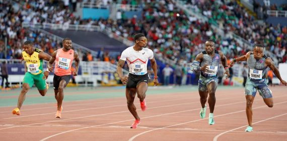 Fred Kerley gana la prueba de los 100 metros en la Diamond League de Rabat.