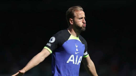 Kane celebra un gol con el Tottenham.