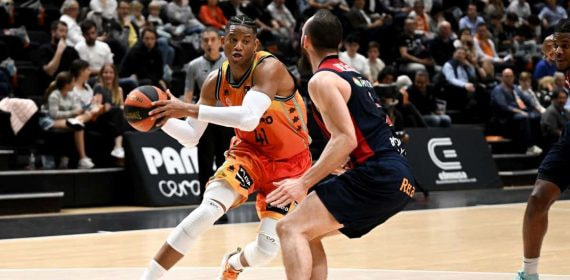 Jasiel Rivero en un partido de Liga Endesa contra Baskonia.