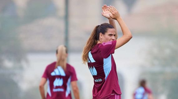 Laia Codina, durante un entrenamiento con la Selección en Benidorm.