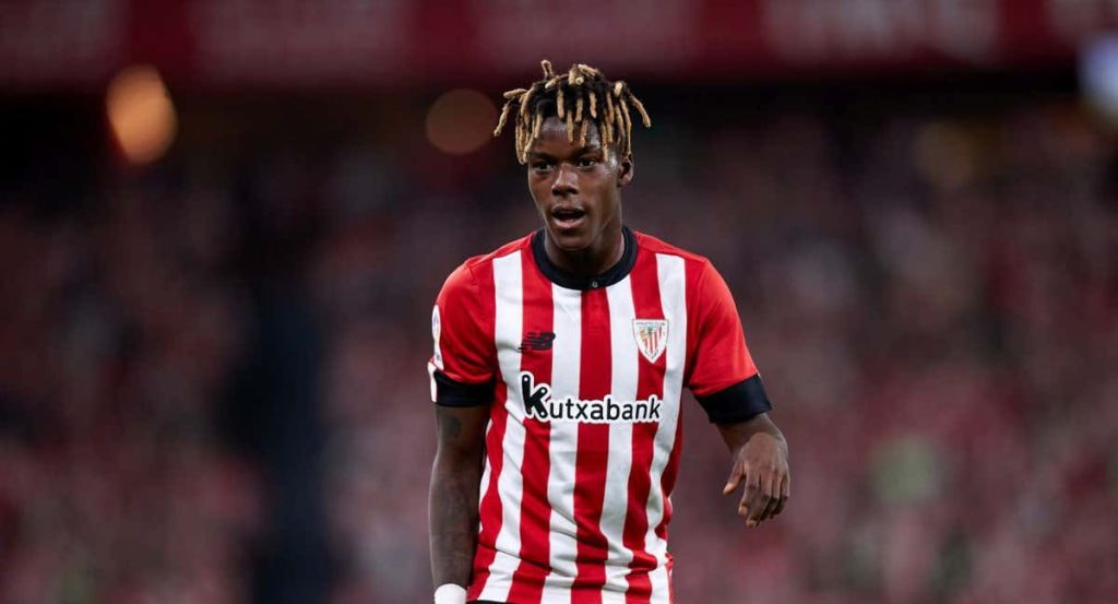 Nico Williams, en un partido con el Athletic Club esta temporada.