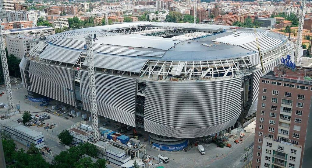 Obras en el estadio Santiago Bernabéu.