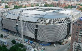 Obras en el estadio Santiago Bernabéu.
