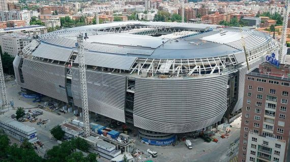 Obras en el estadio Santiago Bernabéu.