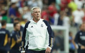 Carlo Ancelotti, durante el Real Madrid-Manchester United.