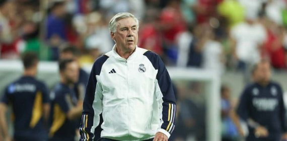 Carlo Ancelotti, durante el Real Madrid-Manchester United.