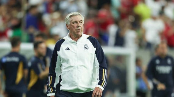 Carlo Ancelotti, durante el Real Madrid-Manchester United.