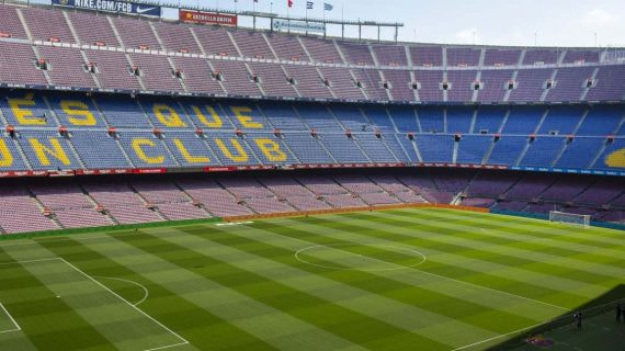 Imagen panorámica del Camp Nou.