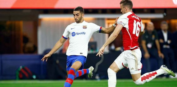 Ferran, en el partido ante el Arsenal.