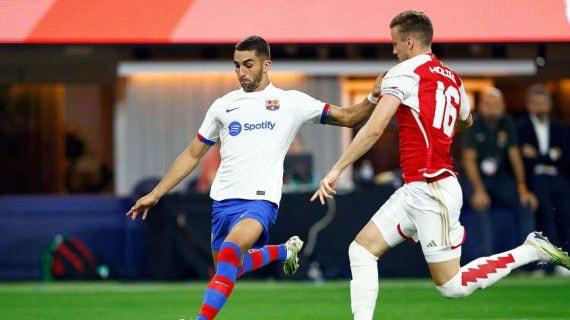 Ferran, en el partido ante el Arsenal.