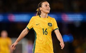 Hayley Raso durante el partido contra Francia.