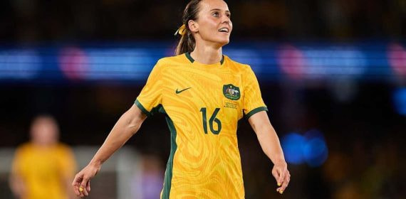 Hayley Raso durante el partido contra Francia.