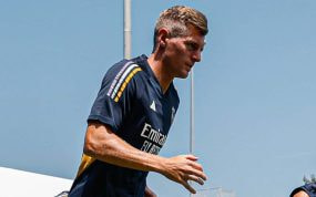 Kroos entrenando durante la pretemporada en Los Angeles.