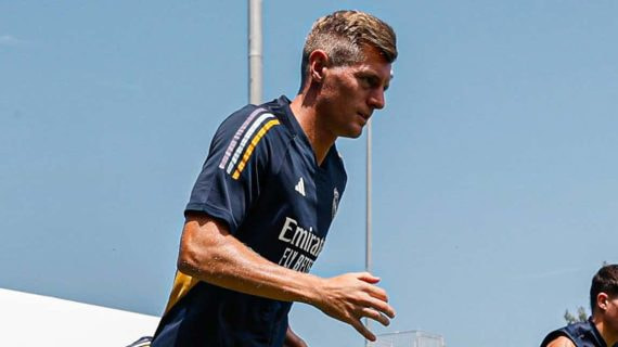 Kroos entrenando durante la pretemporada en Los Angeles.