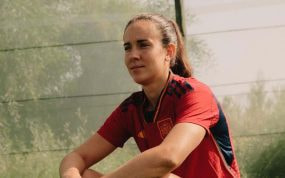 Rocío Gálvez, jugadora de la Selección española de fútbol femenino, posa antes del Mundial.