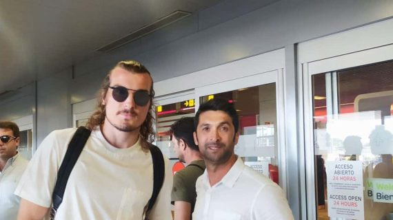 Söyüncü, a su llegada a Madrid.