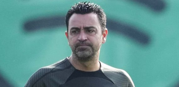 Xavi Hernández, durante un entrenamiento.