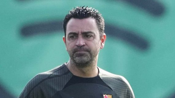 Xavi Hernández, durante un entrenamiento.