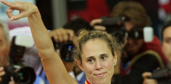Amaya Valdemoro tras conseguir la plata en el Europeo de 2007.