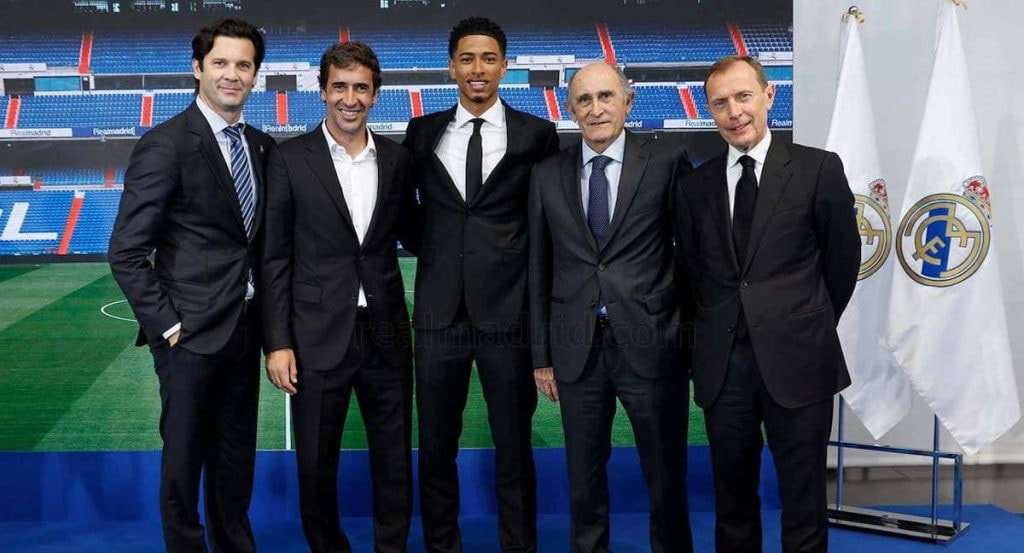 Solari, Raúl, Bellingham, Pirri y Butragueño.
