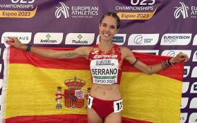 Marta Serrano, tras subir el podio en el pasado Europeo Sub-23.