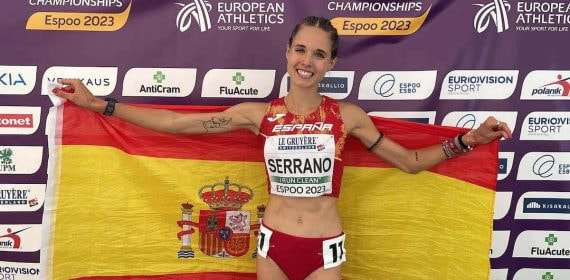 Marta Serrano, tras subir el podio en el pasado Europeo Sub-23.
