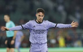 Sergio Arribas, en un partido con el Real Madrid.